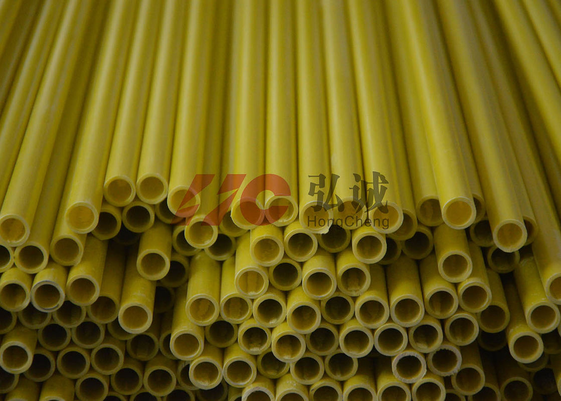 Tubo amarelo da fibra de vidro de Pultruded/força Flexural alta do tubo fibra de vidro da cavidade